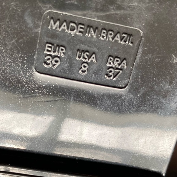 JACK ROGERS Black Bow Jelly LOGO FLIP FLOPS Slides Size 8 - Picture 3 of 5